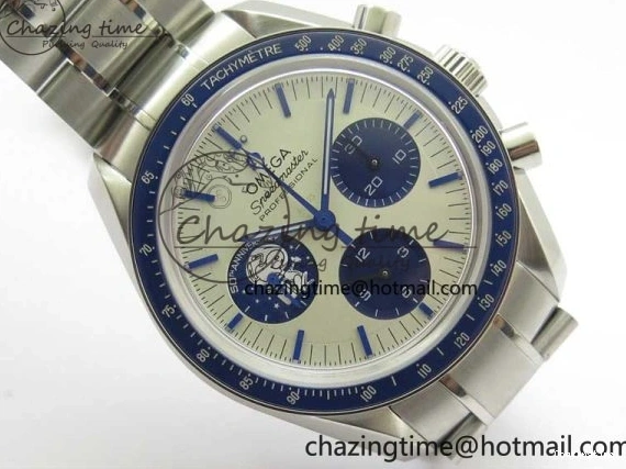0416 Speedmaster SS Snoopy Apollo OMF Best Edition White Dial on SS Bracelet Venus EasyCare 7877